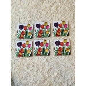 Skadinavisk Hemslojd Tulip Anna Linderholm Coasters Set Of 6 NEW